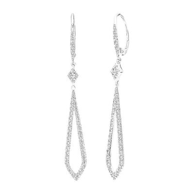 3/8 ct. tw. Diamond Dangle Earrings in 10K White Gold