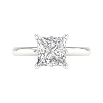 Lab Grown Diamond Princess-Cut Solitaire Engagement Ring in 14K White Gold (3 ct.)