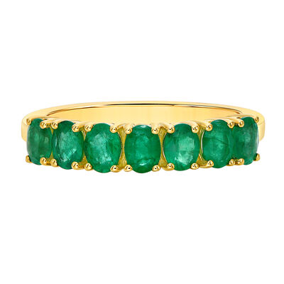 Emerald Band in 10K Yellow Gold