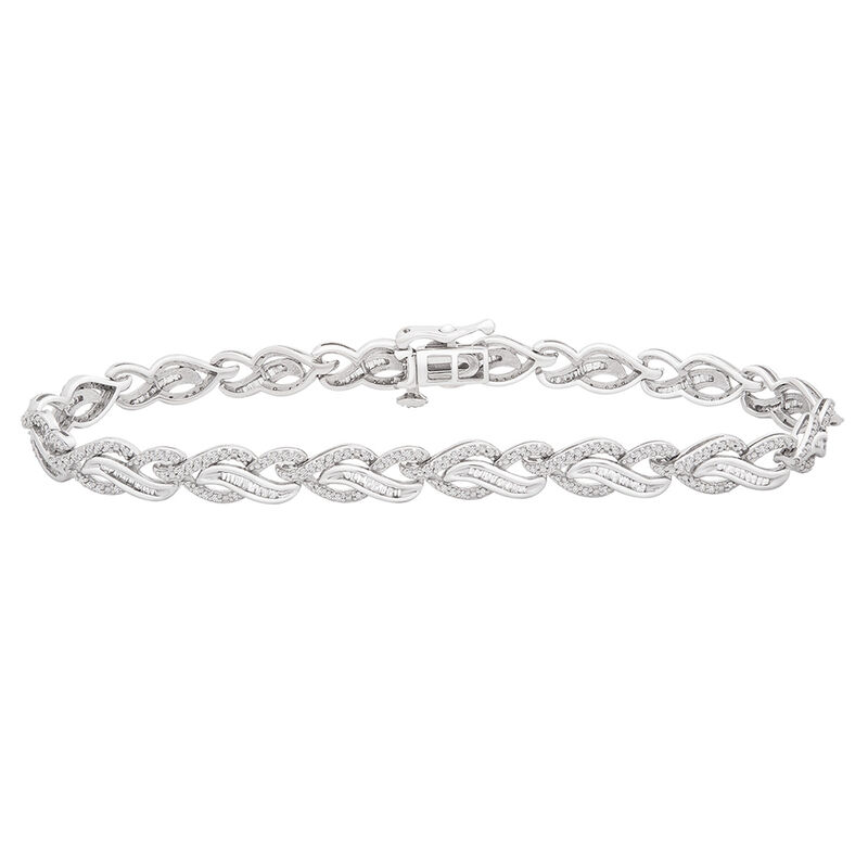 11 ct. tw. Diamond Braid Bracelet in 10K White Gold | Helzberg Diamonds