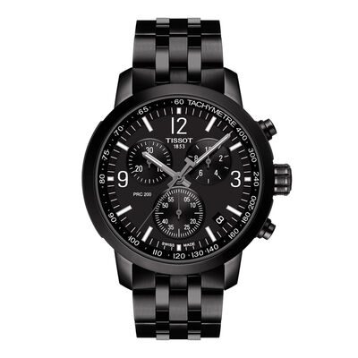 Black PRC 200 Chronograph Men’s Watch in Black Ion-Plated Stainless Steel