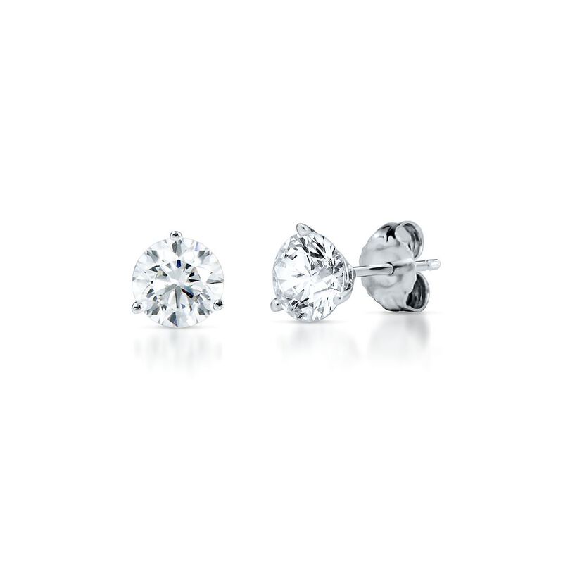 1/2 ct. tw. Ultima Diamond 3-Prong Stud Earrings in 14K White Gold