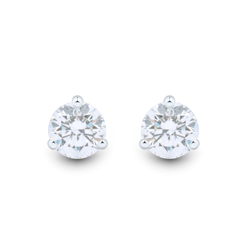 Lab Grown Diamond Martini Stud Earrings in 14K White Gold &#40;1 1/2 ct. tw.&#41; 