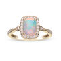Opal and Diamond Ring in 10K Yellow Gold &#40;1/5 ct. tw.&#41;