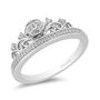 Cinderella Ring with Diamond Rose in Sterling Silver &#40;1/10 ct. tw.&#41;