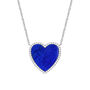 Lapis and Diamond Heart Necklace in Sterling Silver &#40;1/4 ct. tw.&#41;