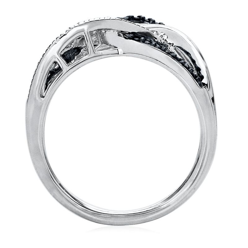 Black &amp; White Diamond Ring in Sterling Silver