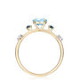 Swiss Blue Topaz Ring with London Blue Topaz and Diamond Accents in 10K Yellow Gold