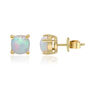 Opal Stud Earrings in 10K Yellow Gold