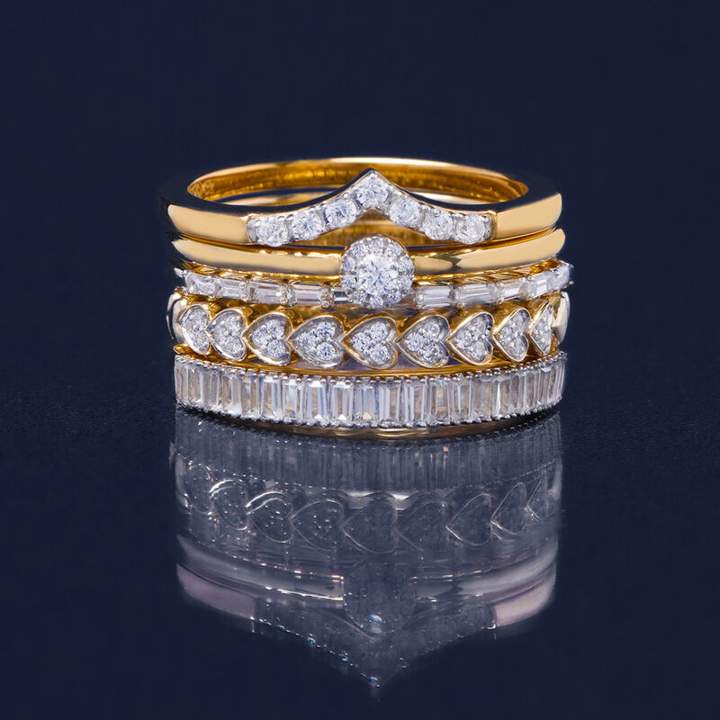 Diamond Baguette Vertical Bar Ring in 14K Yellow Gold &#40;1/3 ct. tw.&#41;