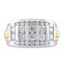 Men&#39;s Lab Grown Diamond Ring in 10K White and Yellow Gold &#40;1 1/2 ct. tw.&#41;