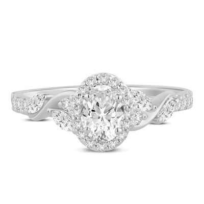 Diamond Oval-Shaped Halo Engagement Ring (1 ct. tw.)