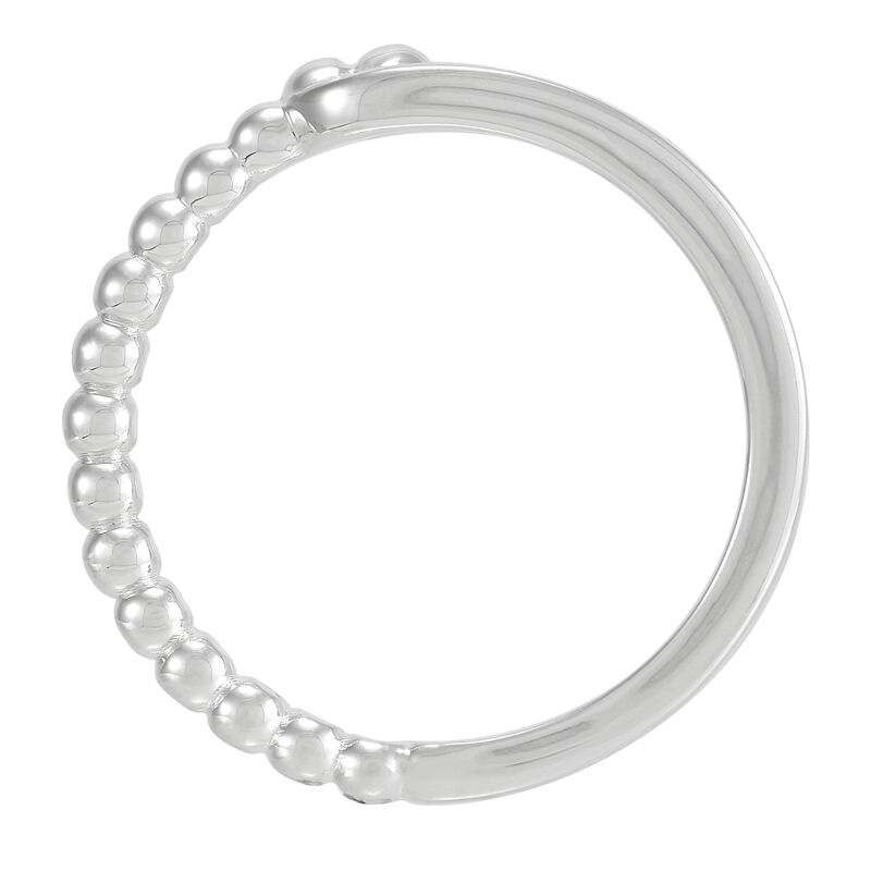 Polished Beaded and Smooth Loop Band in Sterling Silver