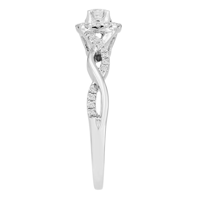 Diamond Twist Ring with Halo in 10K White Gold &#40;1/4 ct. tw.&#41;