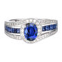 Blue Sapphire &amp; 3/4 ct. tw. Diamond Ring in 10K White Gold