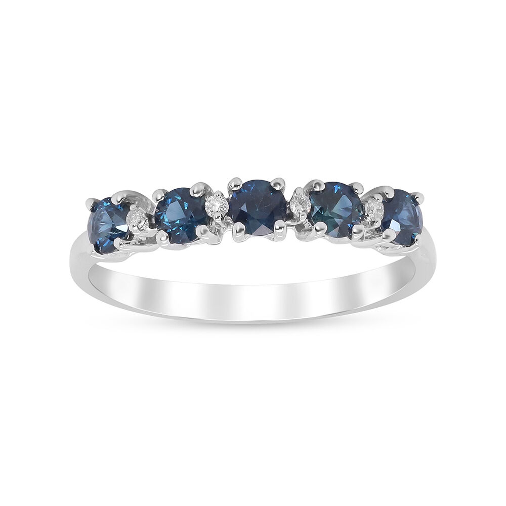 Mens Modern 14K White Gold 4.0 Ct Princess and Triangle Blue Sapphire  Wedding Ring A1006M-14KWGBS | Art Masters Jewelry