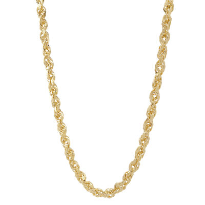 Solid Diamond-Cut Rope Chain in 14K Gold, 5.5MM