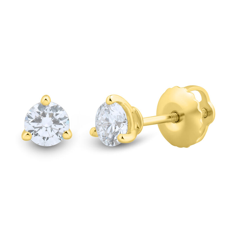 Lab Grown Diamond Martini Stud Earrings in 14K Gold
