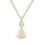 Pear-Shaped Opal Pendant with Diamond Accents in 10K Yellow Gold