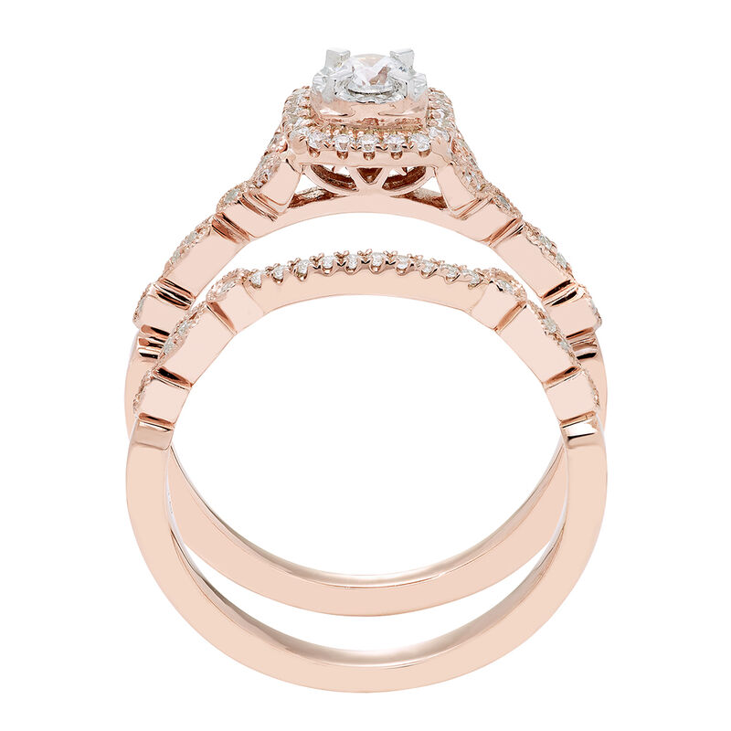 3/8 ct. tw. Diamond Engagement Ring Set in 10K Rose Gold | Helzberg ...