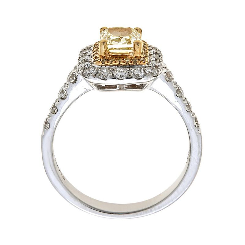 1 3/4 ct. tw. Yellow &amp; White Diamond Ring in 18K White &amp; Yellow Gold