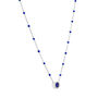 Lab-Created Blue Sapphire and Enamel Beaded Chain Necklace in Sterling Silver