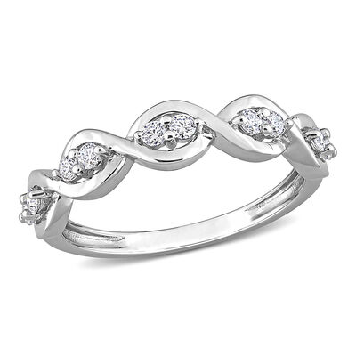 Moissanite Twist Ring in Sterling Silver (1/4 ct. tw.)