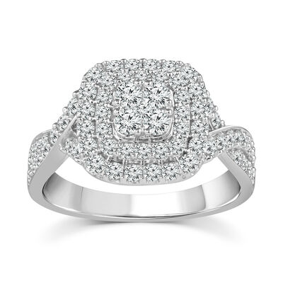 Diamond Composite Engagement Ring in 10K White Gold (1 ct. tw.)