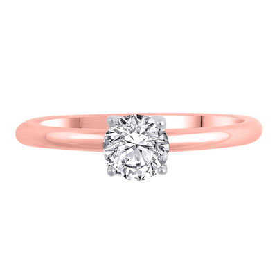 Lab Grown Diamond Round Solitaire Engagement Ring in 14K Rose Gold (3/4 ct.)