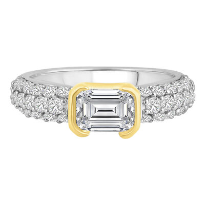 Lab Grown Diamond Engagement Ring in 14K White Gold & 14K Yellow Gold (1 3/4 ct. tw.)