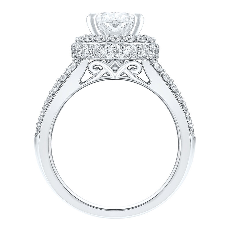lab grown diamond oval engagement ring in 14k white gold &#40;4 ct. tw.&#41;