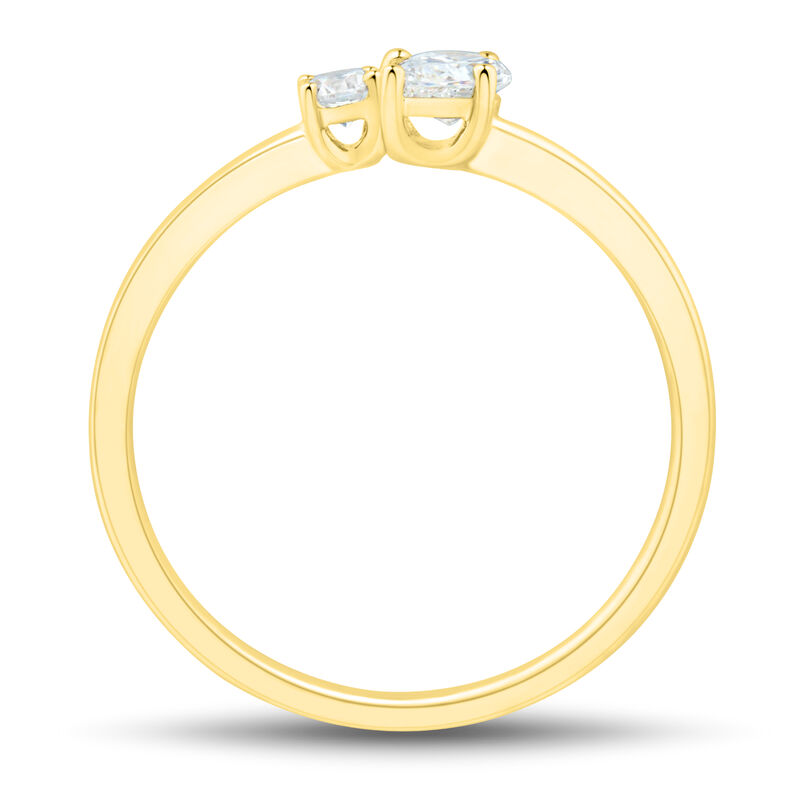 Lab Grown Diamond Toi et Moi Pear and Round-Shaped Ring in 10K Yellow Gold &#40;1/3 ct. tw.&#41;