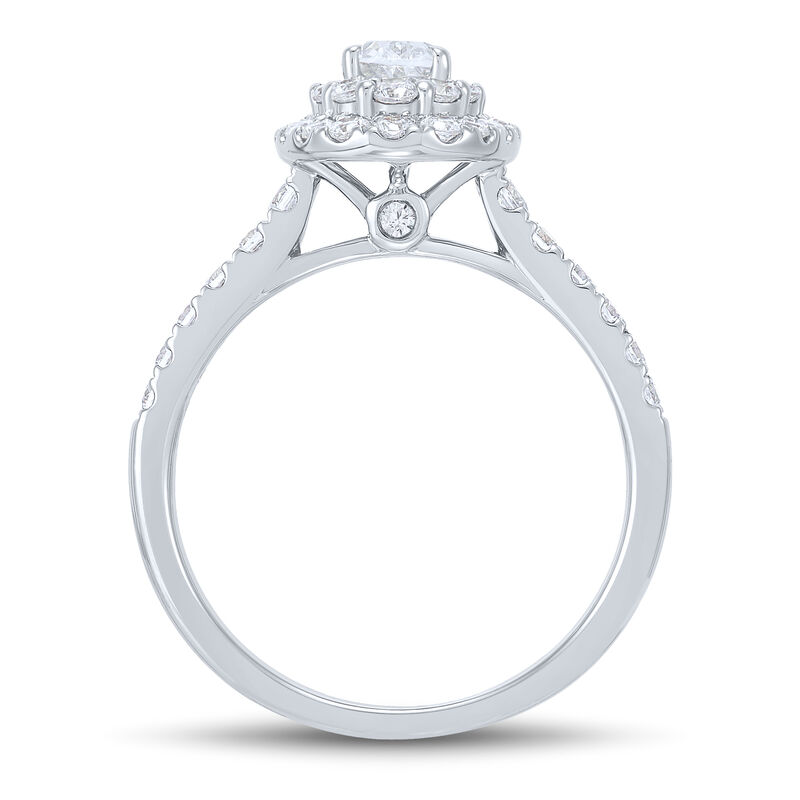 Oval-Shaped Diamond Engagement Ring in 14K White Gold &#40;1 ct. tw.&#41;