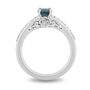 Cinderella London Blue Topaz Promise Ring with Diamonds in Sterling Silver &#40;1/7 ct. tw.&#41;