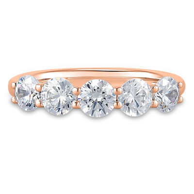 Lab Grown Diamond Five-Stone Anniversary Band in 14K Rose Gold (1 1/2 ct. tw.)