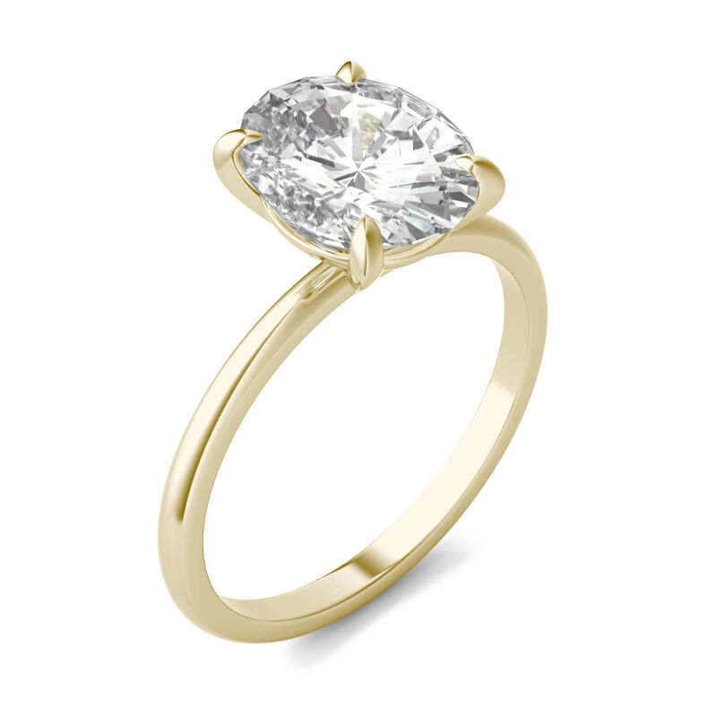 Forever One® Lab-Created Moissanite Solitaire Engagement Ring in 14K ...