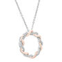 Diamond Accent Circle Pendant in 14K Rose Gold &amp; Sterling Silver