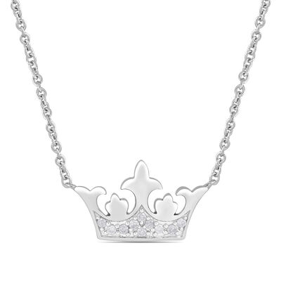Cruella Diamond Crown Pendant in Sterling Silver (1/10 ct. tw.)