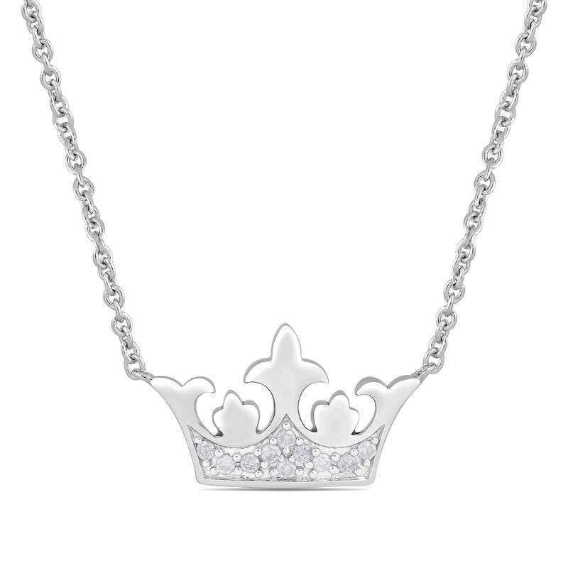 Cruella Diamond Crown Pendant in Sterling Silver &#40;1/10 ct. tw.&#41;