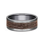 Men&rsquo;s Tantalum Wedding Band with Log Knot Detail and 14K Rose Gold, 8MM
