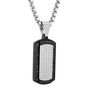 Men&rsquo;s Black and White Diamond Dog Tag in Stainless Steel &#40;1/2 ct. tw.&#41;