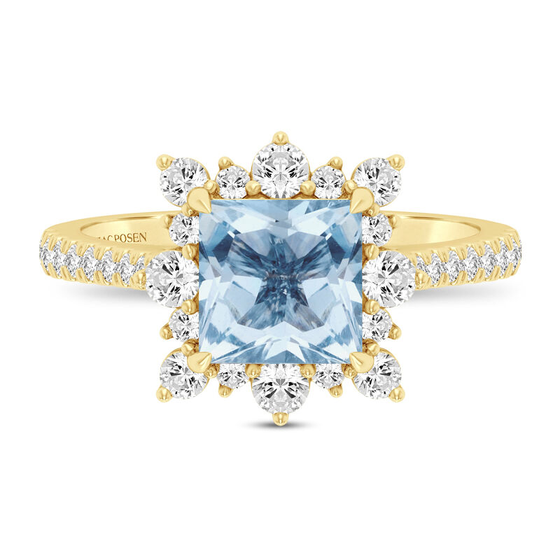 Kate Aquamarine &amp; Diamond Engagement Ring in 14K Gold &#40;3/4 ct. tw.&#41;