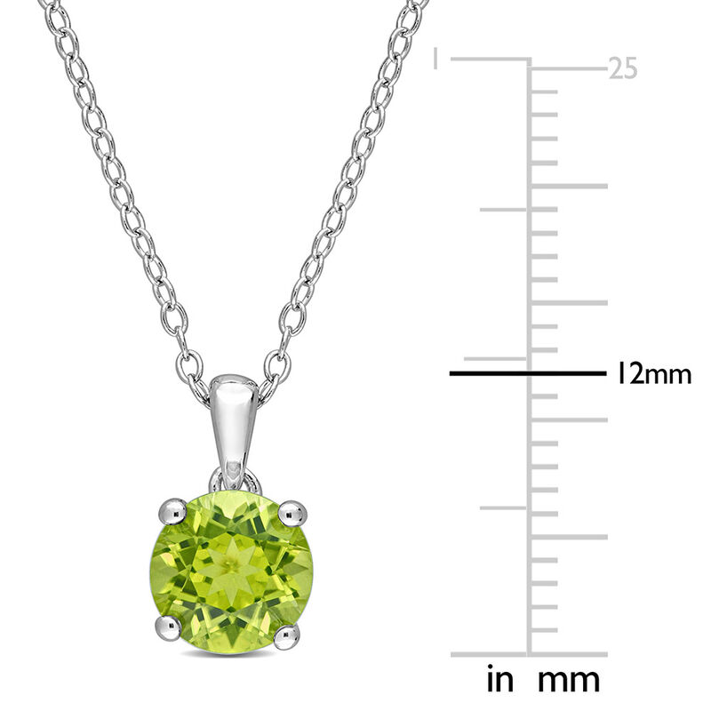 Peridot Solitaire Pendant in Sterling Silver 
