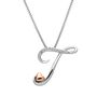 Diamond T Initial Pendant in Sterling Silver &amp; 14K Rose Gold