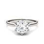 Round Moissanite Solitaire Ring with Tapered Band