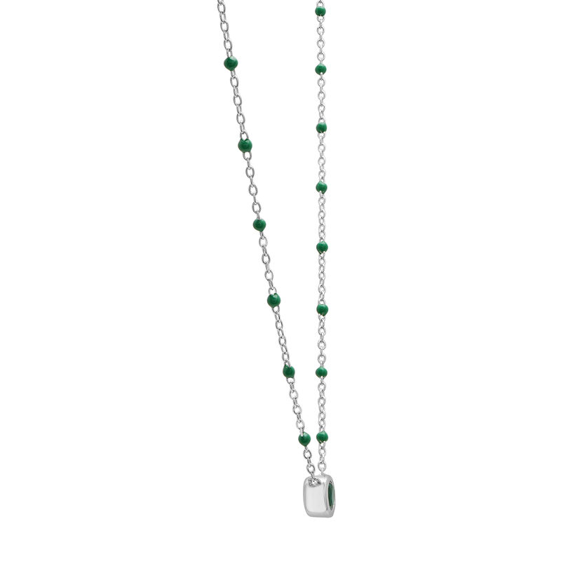 Gemstone and Beaded Enamel Necklace