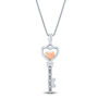 Diamond Heart Key Pendant in Sterling Silver