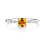 Citrine &amp; Lab Created White Sapphire Layering Ring in Sterling Silver