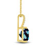 Lab-Created Alexandrite Pendant with Diamond Accents in 10K Yellow Gold