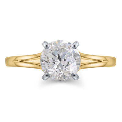 Split-Shank Semi-Mount Engagement Ring in 14K Yellow Gold (Setting Only)